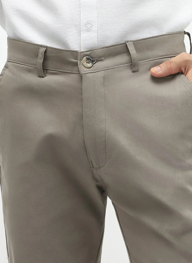 Urbano Fashion  Urbano Fashion Men's Dark Grey Cotton Slim Fit Casual Chinos Trousers Stretch for Men | Best Price UAE